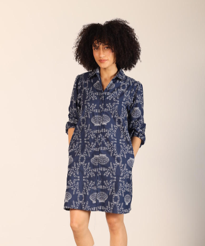 Alba Dress in navy by Maude Vivante