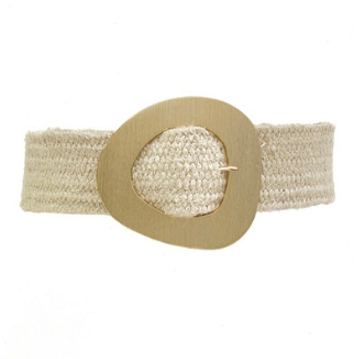 Organic Buckle Jute Belt in khaki