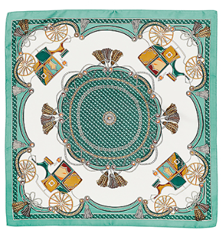 Carriage Print Bandana scarf in green