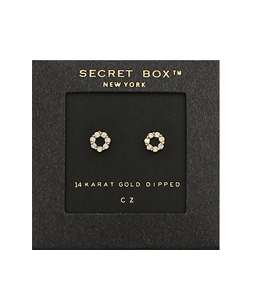 CZ Mini Circle Studs in gold