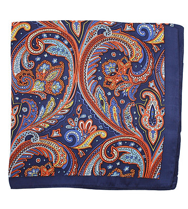 Paisley Printed Bandana Scarf in royal blue
