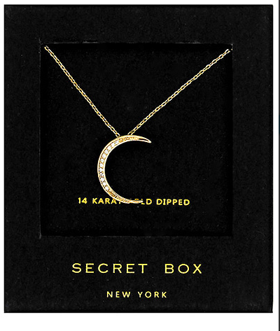 CZ Crescent Necklace in gold