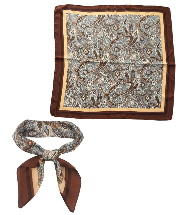 Printed Flower Scarf in brown/beige