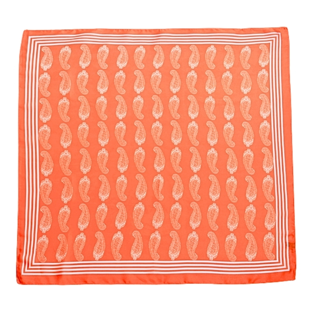 Paisley Printed Bandana Scarf in orange