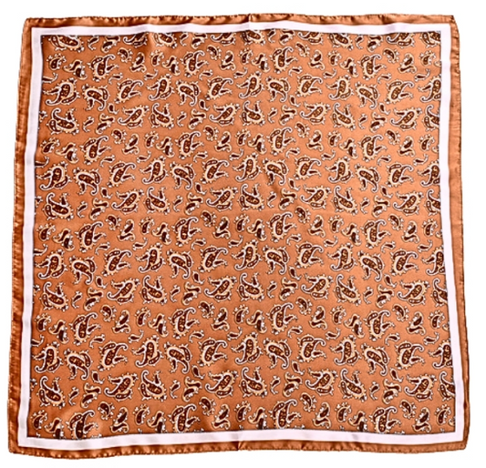 Paisley Printed Bandana Scarf in brown/dark brown