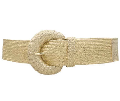 Metallic Wrapped Halfmoon Elastic Belt in gold