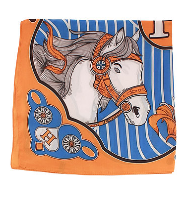 Horse Print Bandana Scarf in orange