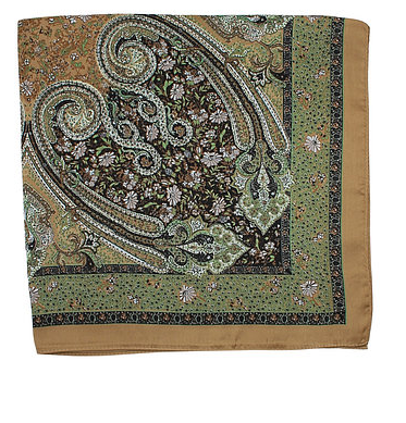 Flower Paisley Printed Bandana Scarf in olive