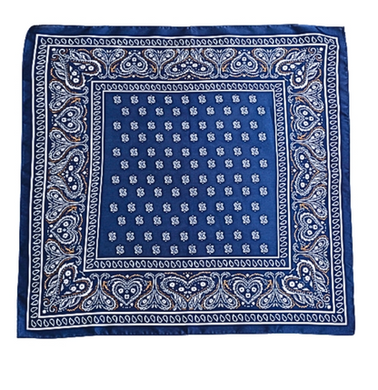 Paisley Printed Bandana Scarf in dark blue
