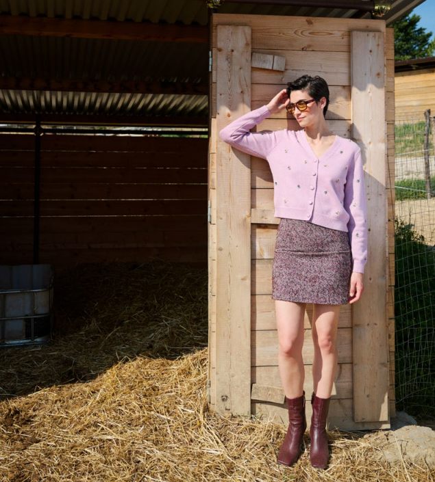 Beaded Cardigan in pink by B-YU