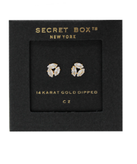 Zirconia Marquise Studs in gold