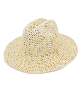Crochet Straw Hat in natural
