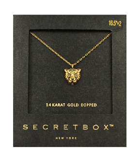 Tiger Pendant Necklace in gold