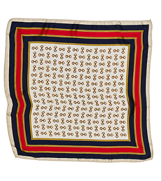 Multi Horsebit Print Bandana scarf in navy