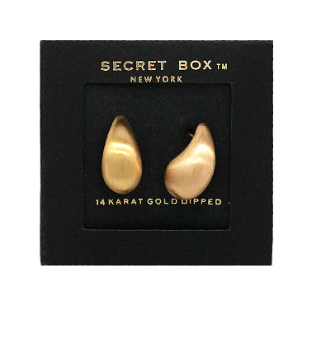 Puffy Teardrop Gold Dipped Earrings in gold by Secretbox