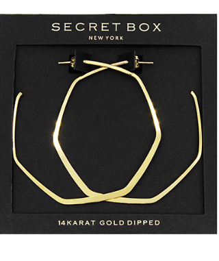 Hexagon Earrings in gold by Secretbox