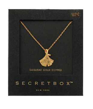 Ginko Leaf Pendant Necklace in gold