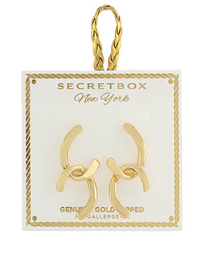 Linked Organic C Shape Earrings in gold