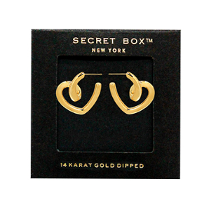 Twisted Heart Open Hoops in gold