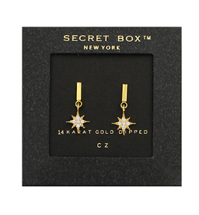 CZ Starburst Bar Earrings in gold