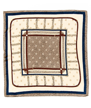 Multi Printed Silky Bandana scarf in beige