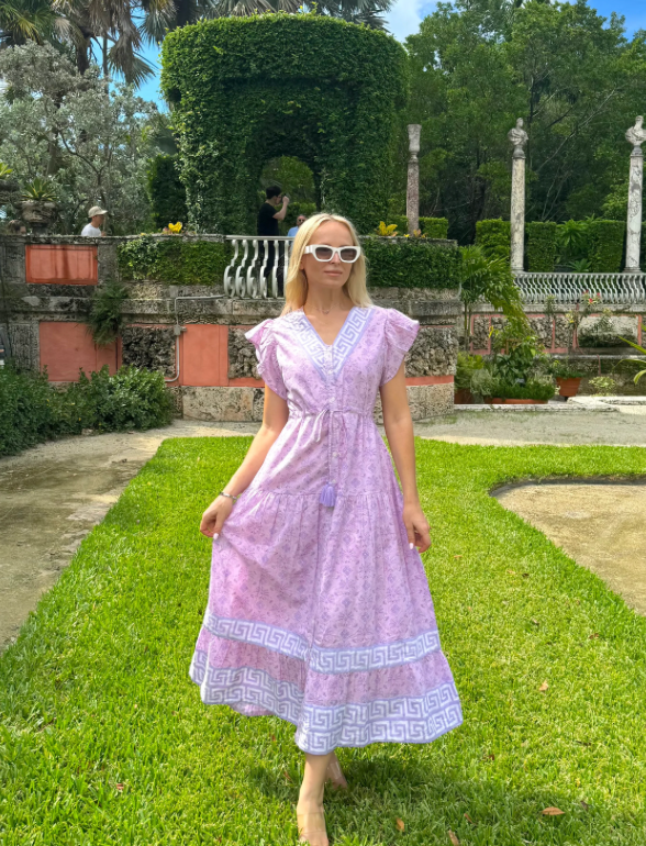 Amalfi Maxi Dress in hellenic lilac by Isla Payal