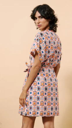 Alyha Printed Wrap Dress in soleil by FRNCH