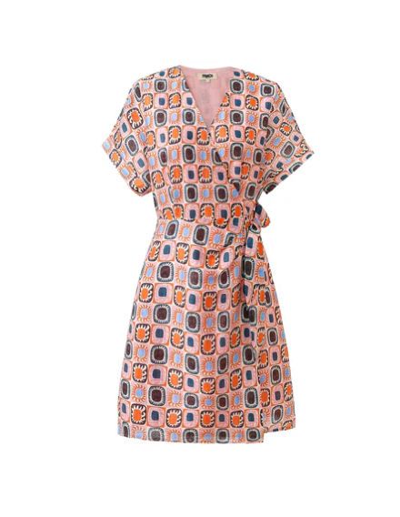 Alyha Printed Wrap Dress in soleil by FRNCH