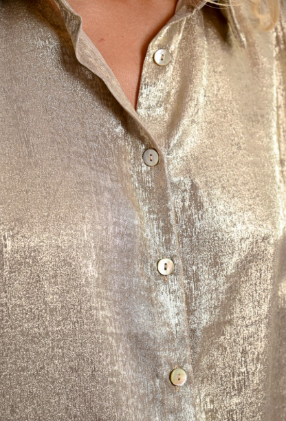 Short Sleeve Shirt in gold by Molly Bracken