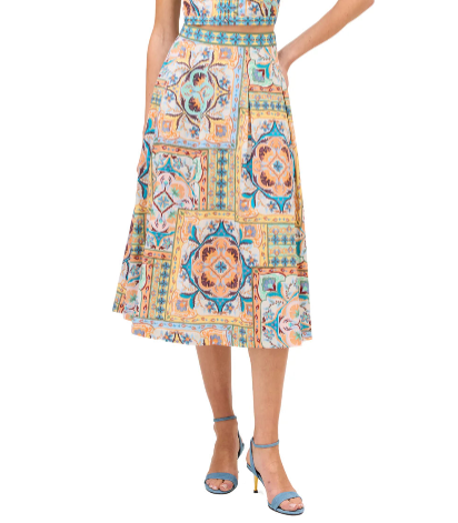 Mabel Skirt in scarf print by Allison