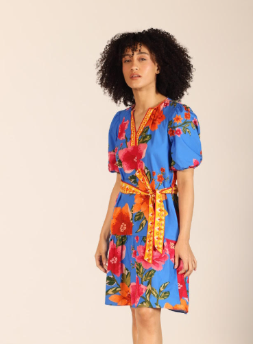 Gwen Dress in capri blossoms by Maude Vivante