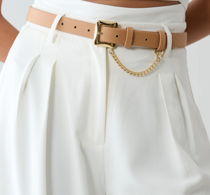 Las Palmas Belt in latte by Laurel & Gold