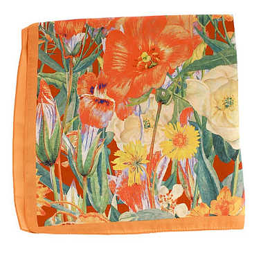 Floral Print Bandana Scarf in orange