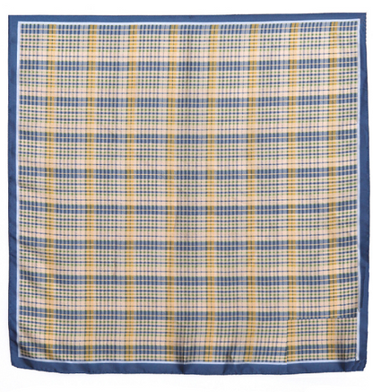 Plaid Printed Silky Bandana Scarf in blue