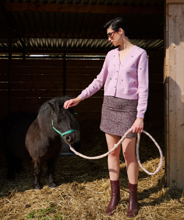 Beaded Cardigan in pink by B-YU