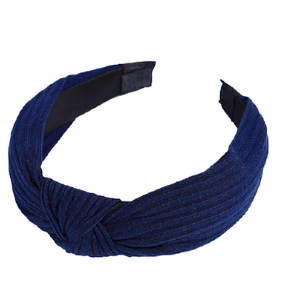 Knotted Rib Knit Headband in navy