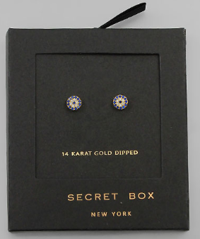 Evil Eye Studs in gold by Secretbox