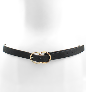 Double Circle Buckle Belt in black