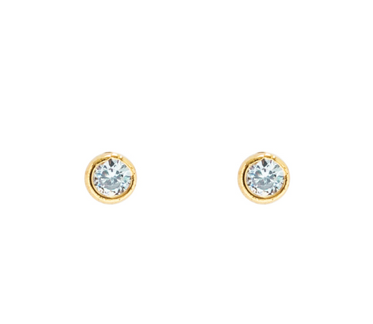 Dainty Cubic Studs in gold by Secretbox