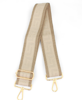 Greek Letter Pattern Guitar Strap in ivory