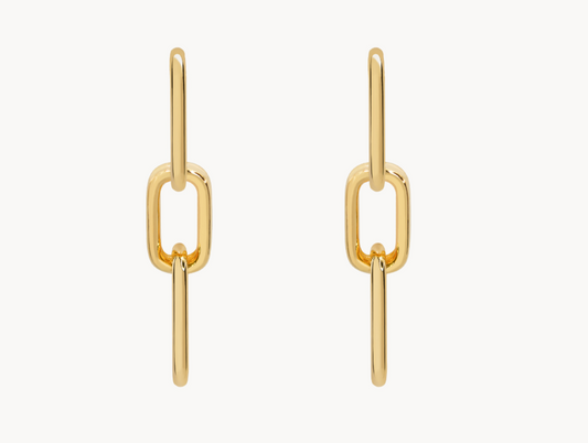 Clip Link Earrings in gold by Secretbox