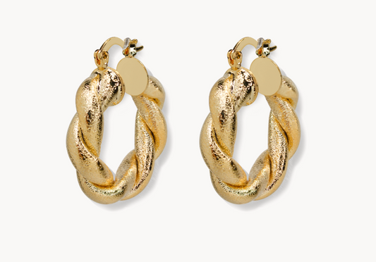 Twisted Thick Hoops in gold by Secretbox