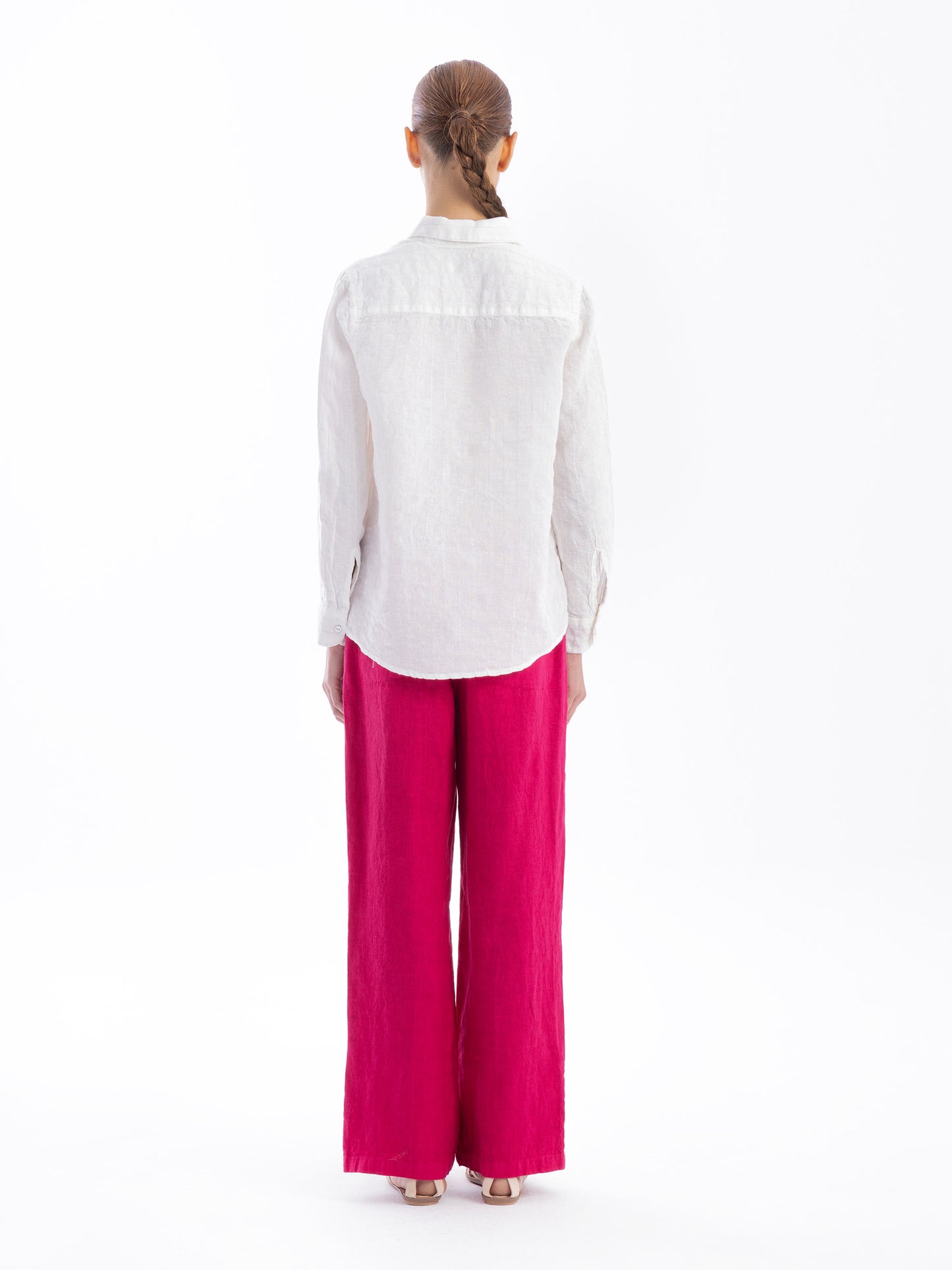 Linen Striped Shirt in beach by Haris Cotton