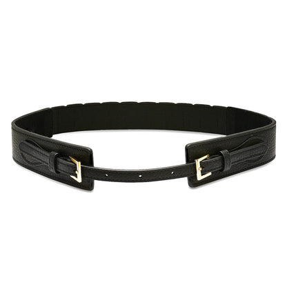 Beverly Leather Belt in black by Laurel & Gold