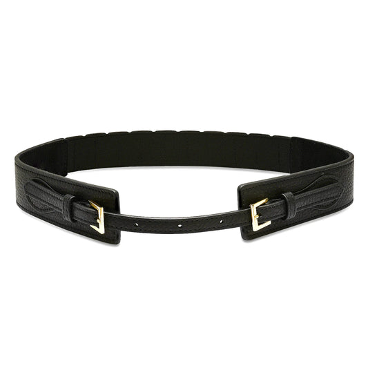 Beverly Leather Belt in black by Laurel & Gold
