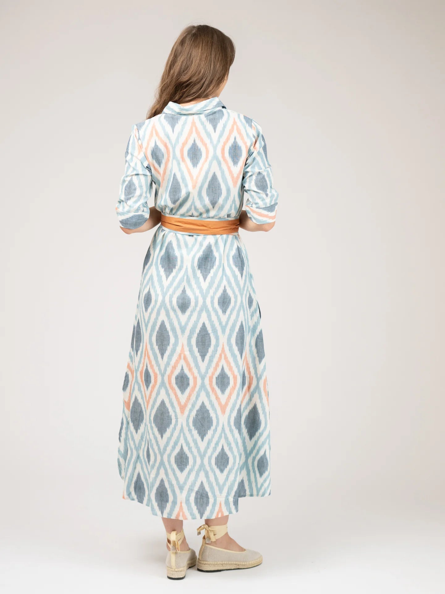 Eloise Sundown Ikat Dress in blue by Beau & Ro