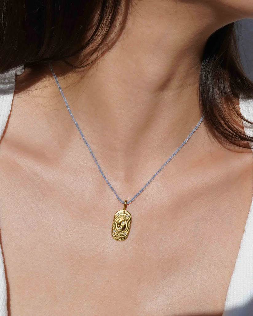 Sunrise Zodiac Necklaces in gold by Kozakh