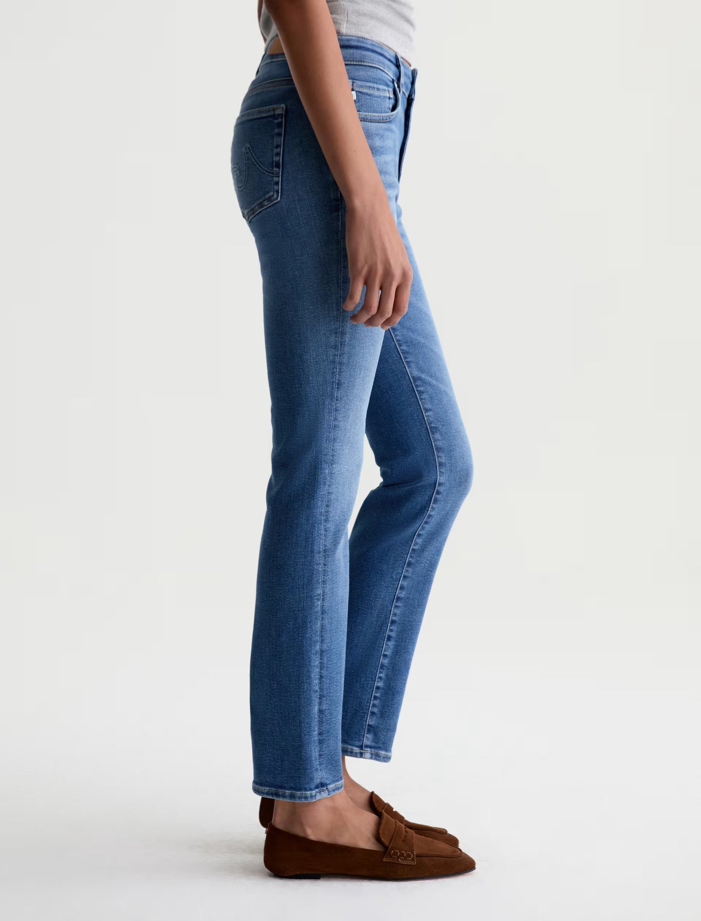 Mari Mid Rise Slim Straight Jean in bass by AG