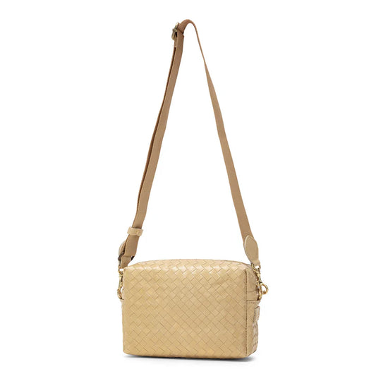 Tracolla Large Woven Crossbody Bag in cream by Uashmama