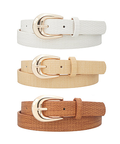 Skinny Metal Buckle Belt in assorted colors